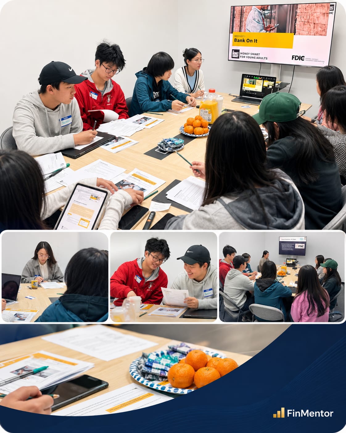Students learning financial literacy together