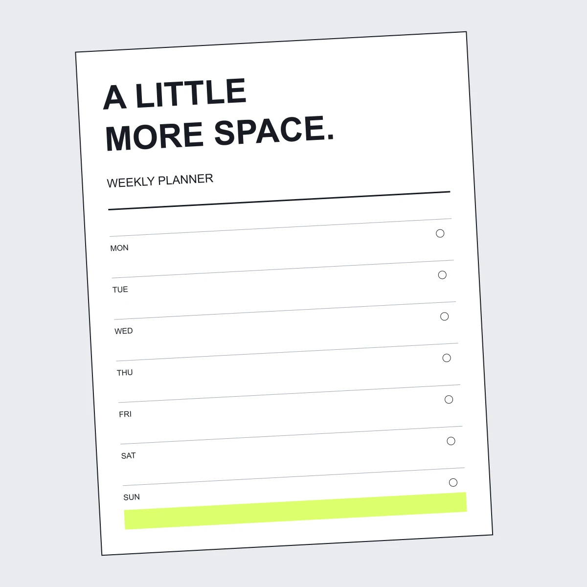 MORE SPACE — ウィークリープランナー 2