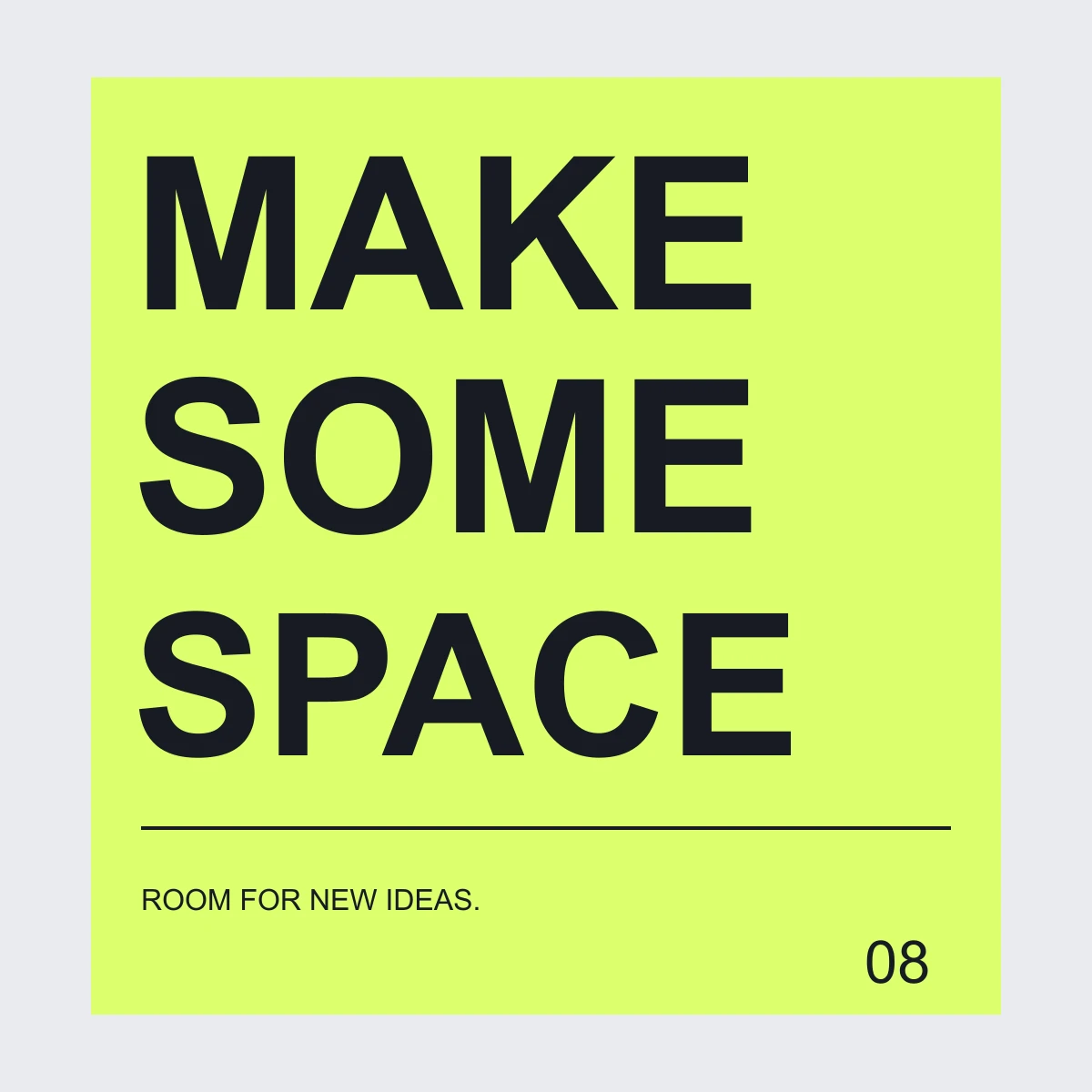MAKE SPACE — タイポグラフィポスター 2