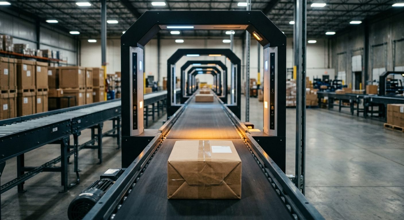 Package moving through an automated fulfillment line without added warehouse staff