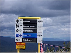 Some of the downhill trail names