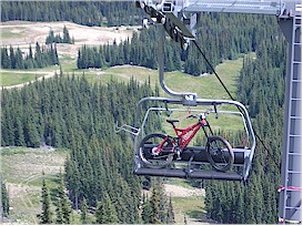 Here's my bike going up the mountain
