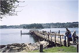 The popular fishing wharf at Belcarra Regional Park