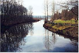 The Brunette River flows out from the eastern end of Burnaby Lake