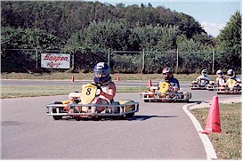 Karts racing on track