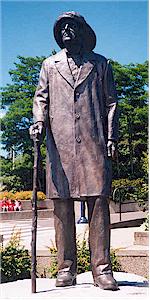 Statue of George Gibson in Pioneer Park Square, Gibsons Landing