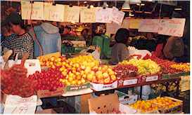 Fresh fruit and vegetables at the market