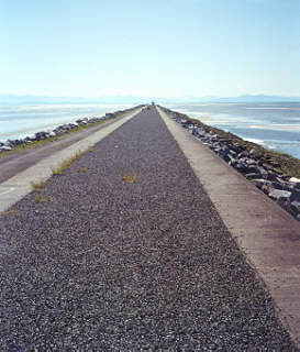 The jetty stretches 2.5 miles into Georgia Strait