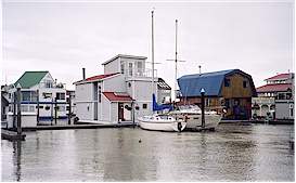 Float home community at Canoe Pass on the Fraser River