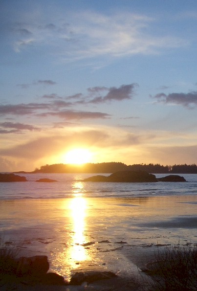 Here's the romantic sunset from our cabin