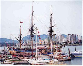 The Endeavour, a replica of the
ship sailed by Captain Cook, visited the Maritime Museum