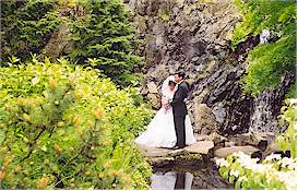 Newly weds in the park
