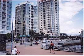 This is Vancouver's latest trendy
area: The Yaletown area on the north side of False Creek