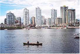 Looking back at the Yaletown area
from the south side of False Creek