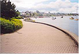 Brick lined seawall on the way
to Granville Island