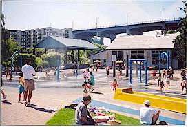 Here's our final destination:
the water park at Granville Island