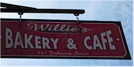 We often drop in at
Willie’s Bakery and Café for breakfast. Willie’s is on Johnston
Street