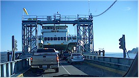 Catching the ferry off Whidbey island to Mukilteo near Everett, Washington