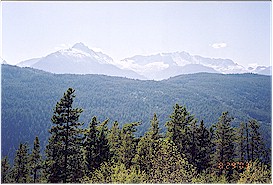 The glacier capped Tantalus mountains on the way to Whistler