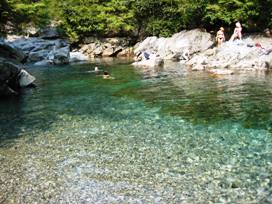 Nothing like a swim in the clear waters below Widgeon Falls