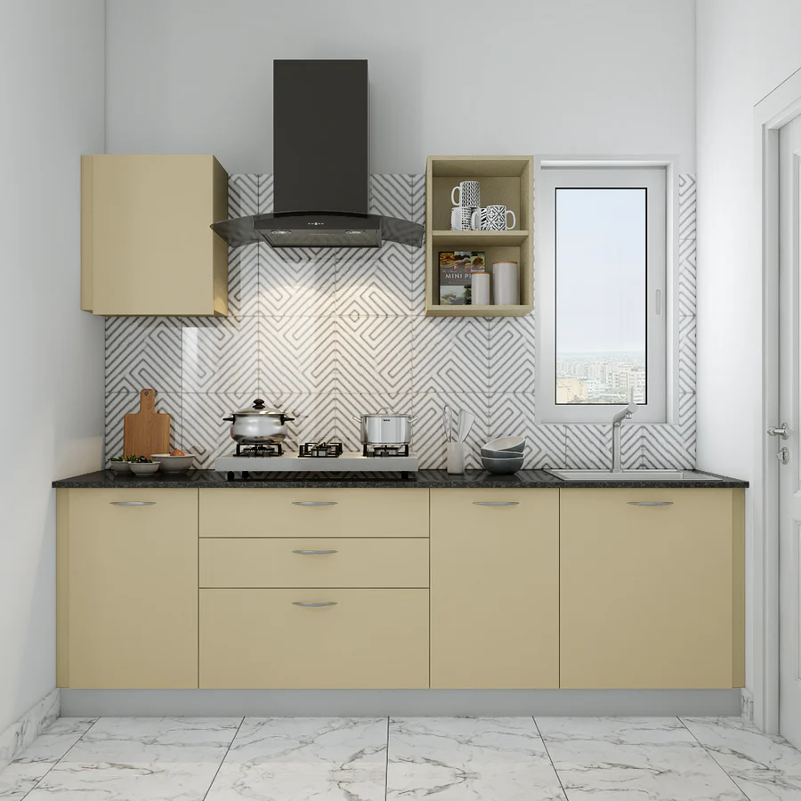 Solid and Natural Teak 2BHK Kitchen - Sliding Wardrobe Package