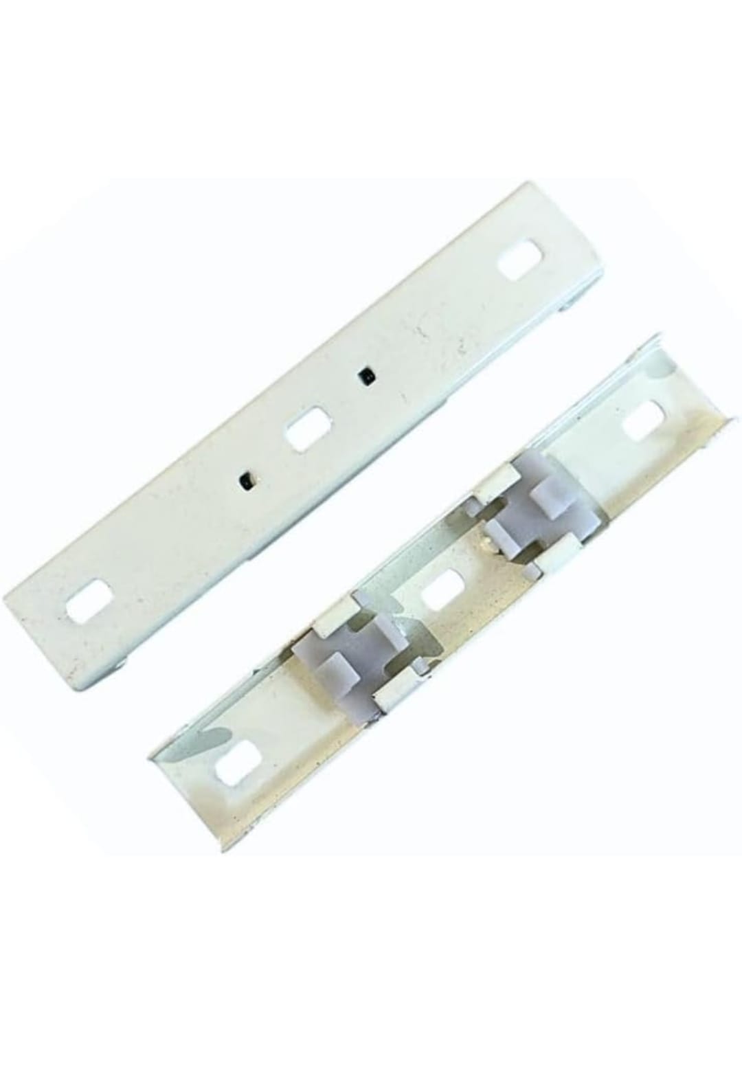 Aluminium Double Track Wall & Ceiling Mount Bracket/Holder/Clamp for Double Channel Curtain M-Track Used for Wall & Ceiling Mounting Fit Screws & Wall Plugs Included (Ivory Color, 2 Piece)
