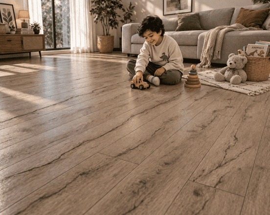 Premium Beige Oak Wood Finish Vinyl Plank Flooring 6"x36" 1.5mm Waterproof Flexible Floor Tile