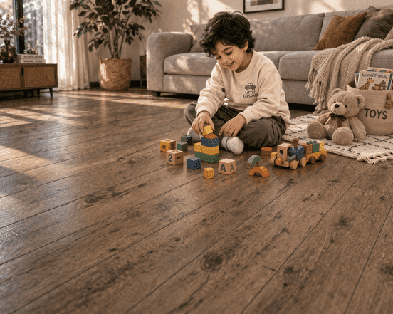 Premium Warm Rustic Oak Wood Finish Vinyl Plank Flooring 6"x36" 1.5mm Waterproof Flexible Floor Tile