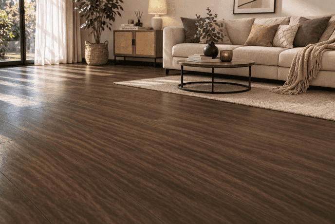 Premium Rich Walnut Wood Finish Vinyl Plank Flooring 6"x36" 1.5mm Waterproof Flexible Floor Tile