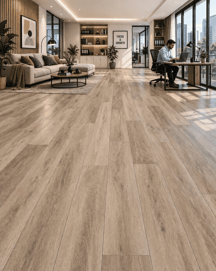 Premium Scandinavian Beige Oak Wood Finish Vinyl Plank Flooring 6"x36" 2mm Waterproof Flexible Floor Tile