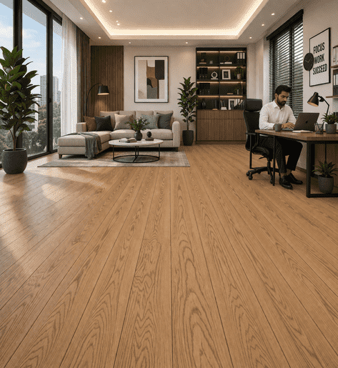Premium Natural Teak Smooth Wood Finish Vinyl Plank Flooring 6"x36" 2mm Waterproof Flexible Floor Tile