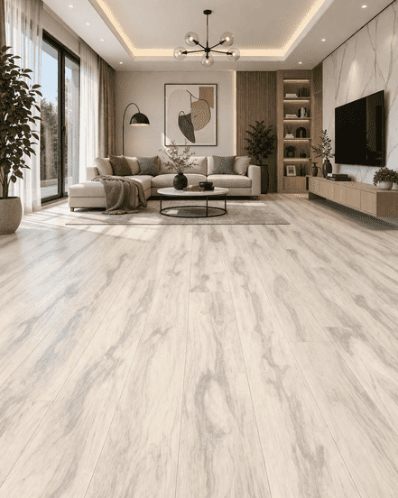 Premium Vintage White Oak Wood Finish Vinyl Plank Flooring 6"x36" 2mm Waterproof Flexible Floor