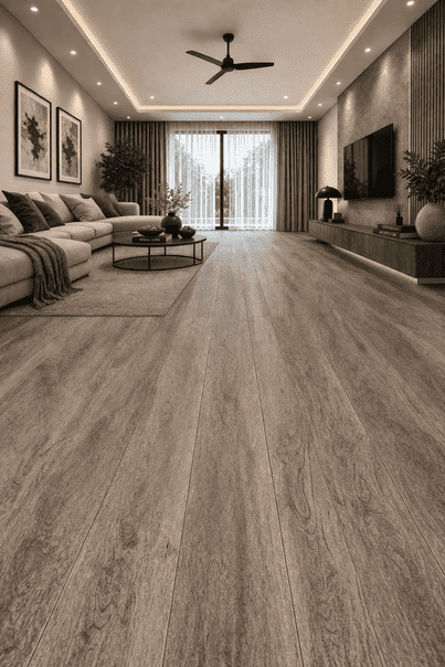 Premium Mist Grey Oak Wood Finish Vinyl Plank Flooring 6"x36" 2mm Waterproof Flexible Floor Tile