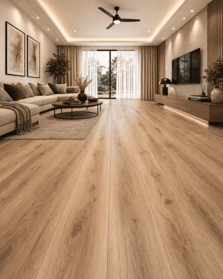 Premium Light Natural Oak Wood Finish Vinyl Plank Flooring 6"x36" 3mm Waterproof Flexible Floor Tile