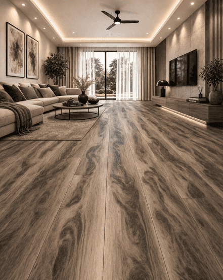Premium Marble Grain Grey Oak Wood Finish Vinyl Plank Flooring 6"x36" 3mm Waterproof Flexible Floor Tile