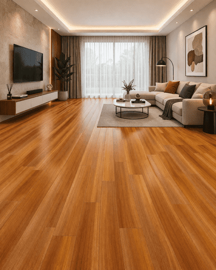Premium Golden Teak SPC Click Lock Flooring 7.25"x48" 5mm Waterproof Uniclic Rigid Core Floor Plank