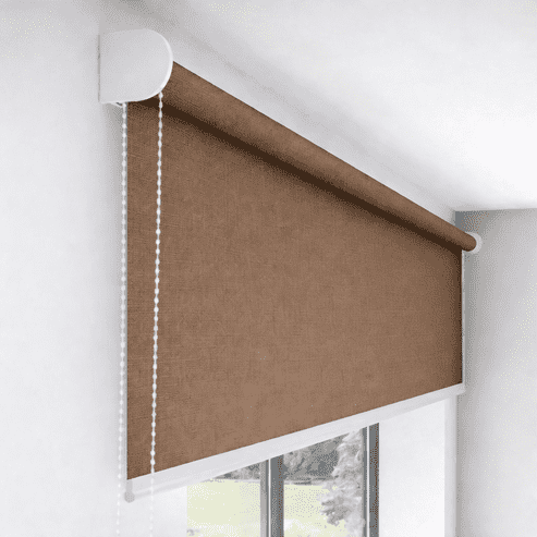 Premium Brown Blackout Roller Blind UV Protected Window Shade Chain Operated Indoor Home Office