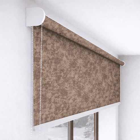 Premium Dark Beige Designer Pattern Blackout Roller Blind UV Protected Window Shade Chain Operated Indoor Home Office