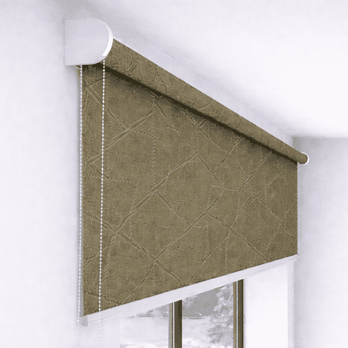 Premium Olive Green Designer Textured Blackout Roller Blind UV Protected Window Shade Chain Operated Indoor Home Office