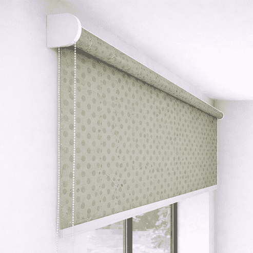 Premium Light Grey Polka Dot Designer Blackout Roller Blind UV Protected Window Shade Chain Operated Indoor Home Office