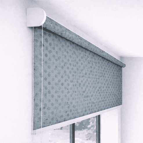 Premium Soft Blue Polka Dot Designer Blackout Roller Blind UV Protected Window Shade Chain Operated Indoor Home Office