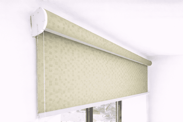 Premium Light Green Checkered Designer Blackout Roller Blind UV Protected Window Shade Chain Operated Indoor Home Office