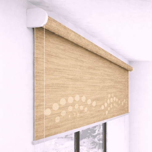 Premium Beige Wave Dotted Designer Blackout Roller Blind UV Protected Window Shade Chain Operated Indoor Home Office