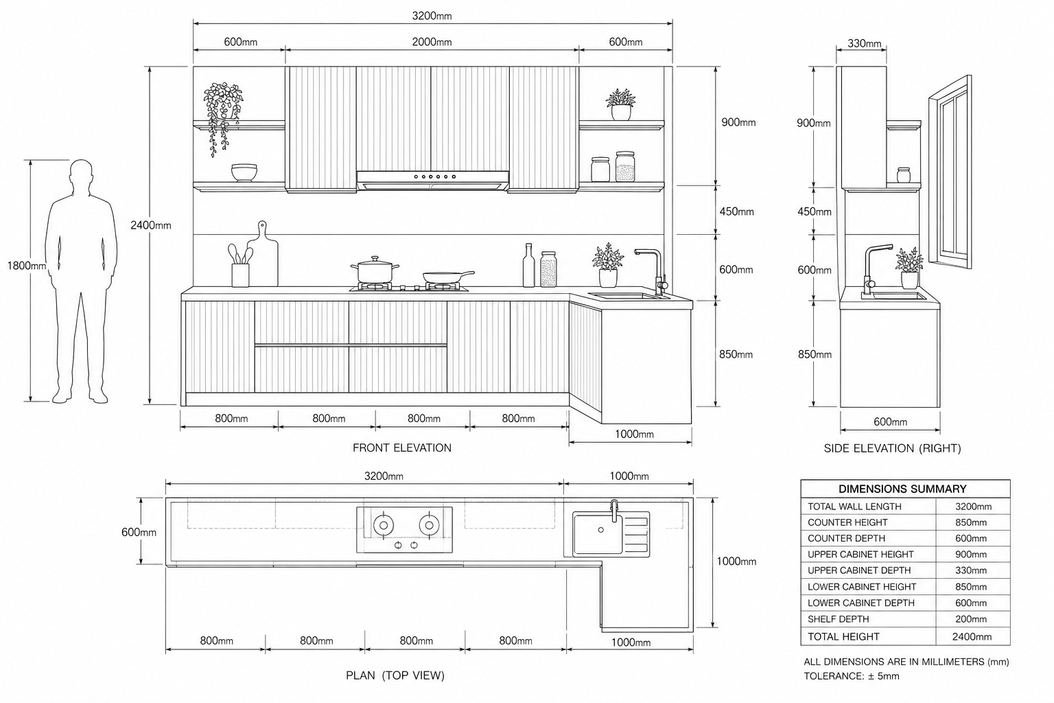 Modern L-Shape Modular Kitchen Design | Fluted Panel Finish Cabinets | Space-Saving Corner Kitchen Setup with Premium Laminates & Soft Close Storage 2
