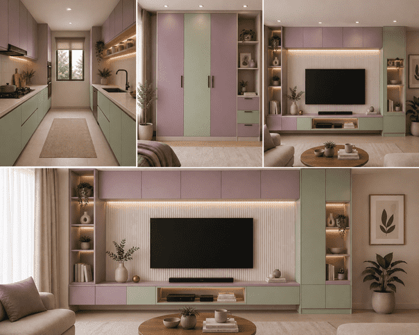 Complete 2 BHK Interior Package | Modular Kitchen, Sliding Wardrobes, TV Unit & Bedroom | Turnkey Home Interior Solution