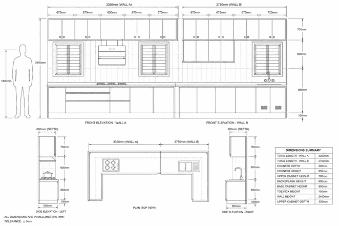 Modern L-Shape Modular Kitchen Design | High Gloss White Cabinets with Wooden Finish Wall Units | Premium Corner Kitchen Setup with Granite Countertop & Soft Close Storage 2