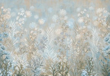 Vintage Abstract Underwater Coral and Marine Life Wallpaper