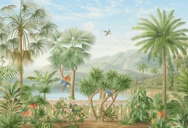Tropical Mountain Vista Mural Wallpaper