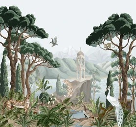 Majestic Chinoiserie Wildlife Wallpaper