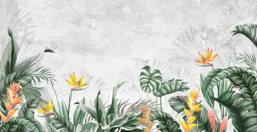 Emerald Tropical Haven Monstera & Bird of Paradise Wallpaper